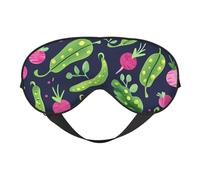 Pea and Onion Print Sleep Mask with Adjustable Strap, Comfortable Eye Cover for Travel, Yoga, Napping, Sleeping & Relaxation