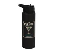 Pea Ceful Social Club Martini Shaken Not Killed Retro Stainless Steel Insulated Water Bottle