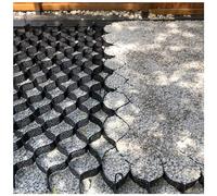 Pea Gravel Stabilization Grid - 2" & 4" Thickfor Slope & Driveway Foundations Foldable Scalable Permeable with 10 Stakes - Durable Ground Support Solution