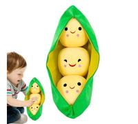 Pea Plush Toy - Pea Pod Plush Toy, Stuffed Peas | Soft Comfortable Cuddle Plush With Face Expression, Cute Comfortable Cuddle Doll Figure For Home And Car Decoration