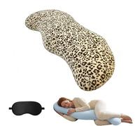 Pea Pod Body Pillow for Adults, Double Wave Curve Side Sleeper Pillow, Soft & Skin-Friendly, Comfort & Targeted Support for Deep, Uninterrupted Sleep (Leopard print)