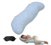 Pea Pod Body Pillow for Adults, Double Wave Curve Side Sleeper Pillow, Soft & Skin-Friendly, Comfort & Targeted Support for Deep, Uninterrupted Sleep (Leopard blue)