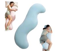 Pea Pod Body Pillow for Side Sleepers, Cooling Ergonomic Support,Blue,120cm/47in