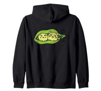 Pea Pod Kittens Cute Veggie Cat Pun Art | Funny Garden Charm Zip Hoodie