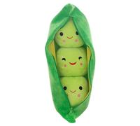 Pea Pod Plush Soft Toy - Giant Peas In A Pod Stuffed Animal, Plush Character Figure With Zipper, Adorable Peas Pods With Expressive Faces, Soft Creative Growing Pea Cuddle Pillow For Kids, Bed Decor