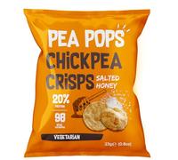 Pea Pops Healthy Chickpea Crisps - Low Calorie, Gluten Free, 20% Protein Snacks that are Popped Not Fried (18 x 23g, Salted Honey)