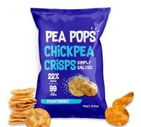 Pea Pops Healthy Chickpea Crisps - Low Calorie, Gluten Free, 22% Protein Snacks that are Popped Not Fried (12 x 70g, Simply Salted)