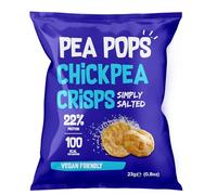 Pea Pops Healthy Chickpea Crisps - Low Calorie, Gluten Free, 22% Protein Snacks that are Popped Not Fried (18 x 23g, Simply Salted)