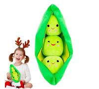 Pea Stuffed Toys - Cotton Filling, Smooth Touch Texture, Triple Bean Character, Cute Collectible, Fun Toy and Room Ornament | Children's Bed Cushion Display Nursery Decor Friendship Cut