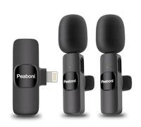 Peaboni Wireless Lavalier Microphone Mini Lapel Microphones for Lightning iPhone iPad with Noise Reduction Recording Clip Mic for Creator Interview YouTube TikTok Vlog Live Streaming
