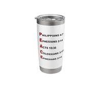 Peace Acrostic - 5 Christian Faith Bible Verse Scriptures Stainless Steel Insulated Tumbler