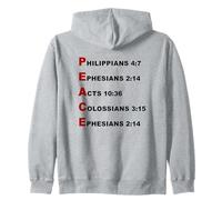 PEACE Acrostic - 5 Christian Faith Bible Verse Scriptures Zip Hoodie