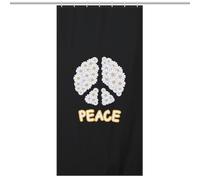 Peace Against War White Daisies BlackDurable Heavy Duty Shower Curtain, Thick Polyester, Rustproof Grommets, Weighted Hem - Weighted Shower Curtains, Bath Curtains Shower35.43x70.87Inch(90x180cm)