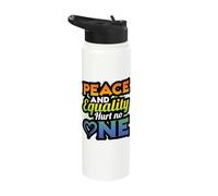 Peace and Equality Hurt No One Peace Sign Hippie Stainless Steel Insulated Water Bottle