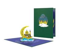 Peace and Joy Crescent Blessings Eid 3D Pop Up Greeting Card