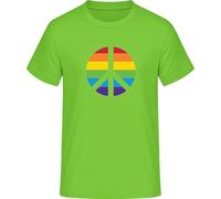 Peace and Love Rainbow T-Shirt - Rainbow Peace Sign, Orchid Green, 3XL