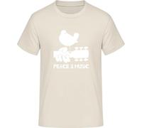 Peace and Music T-Shirt - Hippie Woodstock Retro Style, natural, L