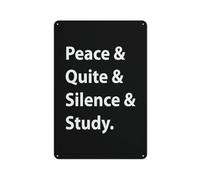 Peace And Quite And Silence And Study Sign 12 X 8 Inches Reflective Aluminum Metal Warning Signage With Symbol For Indoor Outdoor Use