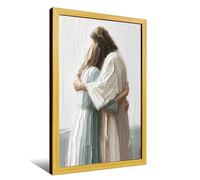 Peace Be Still Wall Art Jesus Embracing Young Woman Canvas Print Bible Stories Wall Decor Christian Gifts Religious Painting Indoor Decor for Home Bedroom Prayer Room Farmhouse Framed Ready to Hang