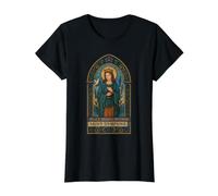 Peace Begings Within Saint Dymphna Value Graphic T-Shirt, Women, Black, S