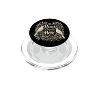 Peace Begins Here Doves Olive Branch Design PopSockets PopGrip for MagSafe