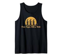 Peace Begins Walking Spiritual Monk Aloka Dog Walk for Peace Tank Top