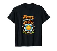 Peace Begins with A Smile Chill Vibes Mental Health T-Shirt