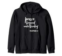Peace Beyond Understanding Religious Scripture Bible Verse Zip Hoodie