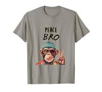 Peace Bro Funny Monkey Chimp Wearing Beanie Hat T-Shirt