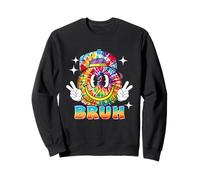Peace Bruh For Girls Kids Boys Tie Dye Smile Face Groovy Sweatshirt