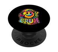 Peace Bruh Tie Dye Smile Face Smiling Groovy School Student PopSockets Adhesive PopGrip