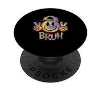 Peace Bruh Tie Dye Smile Face Smiling Groovy School Student PopSockets Adhesive PopGrip