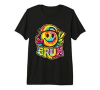Peace Bruh Tie Dye Smile Face Smiling Groovy School Student Premium T-Shirt