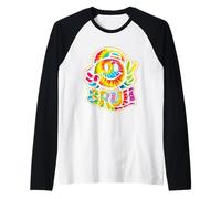 Peace Bruh Tie Dye Smile Face Smiling Groovy School Student Raglan Baseball Tee
