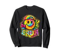 Peace Bruh Tie Dye Smile Face Smiling Groovy School Student Sweatshirt