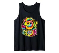 Peace Bruh Tie Dye Smile Face Smiling Groovy School Student Tank Top