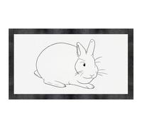 'Peace Bunny - Minimalist Rabbit Art' Pet Feeding Mat (PM00029980)