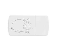 'Peace Bunny - Minimalist Rabbit Art' Pill Box with Tablet Splitter (PI00035085)