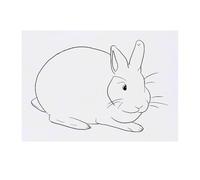 'Peace Bunny - Minimalist Rabbit Art' Temporary Tattoo - Water Resistant, Skin-Safe, Non-Toxic Transfer (TO00085891)