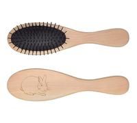 'Peace Bunny - Minimalist Rabbit Art' Wooden Hairbrush (HA00056790)