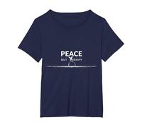 Peace But Verify: Cautious Optimism for Diplomacy Lovers T-Shirt, Women's Plus, Navy, 4X