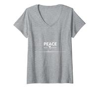 Peace But Verify: Cautious Optimism for Diplomacy Lovers V-Neck T-Shirt, Women, Heather Grey, S