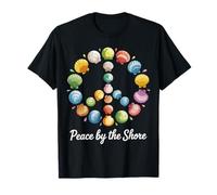 Peace by the Shore Seashell Peace Sign Design T-Shirt