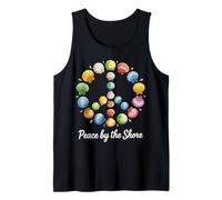 Peace by the Shore Seashell Peace Sign Design Tank Top