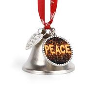Peace Candlelight Christmas Bell & Sleigh Bells for Tree Decoration Hanging Ornaments Festive Decor Love Bell