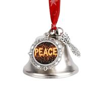 Peace Candlelight Christmas Bell & Sleigh Bells for Tree Decoration Hanging Ornaments Festive Decor Wing Bell