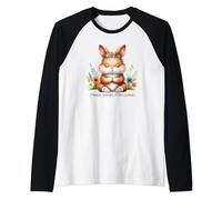 Peace Comes From Within Cute Meditating Bunny Raglan Baseball Tee