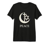 Peace | Crescent Cross Hexagram Interfaith Unity Coexist Premium T-Shirt