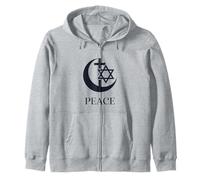 Peace | Crescent Cross Hexagram Interfaith Unity Coexist Zip Hoodie