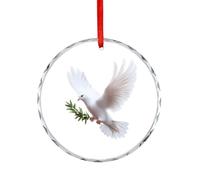 Peace Decorative Hanging Glass Ornaments Christmas Tree Decorations Indoor Home Pendant Gifts 1PCS